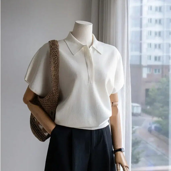 [BUNJANG] Bro Collar Knit Tee / (새상품)브로 카라 니트 티