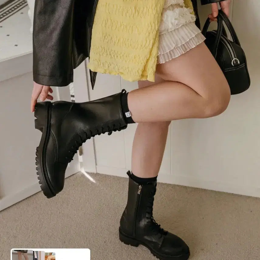 [BUNJANG] MarkMok Goofy Chunky Walker Boots (4.5cm Heel) / 마크모크 Goofy 3Color 청키 워커 4.5cm 245