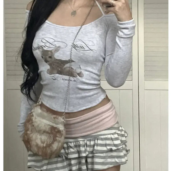 [BUNJANG] Angelnumber555 Rusty Bambi T-Shirt Grey / angelnumber555 엔젤넘버555 러스티 밤비 티셔츠 그레이