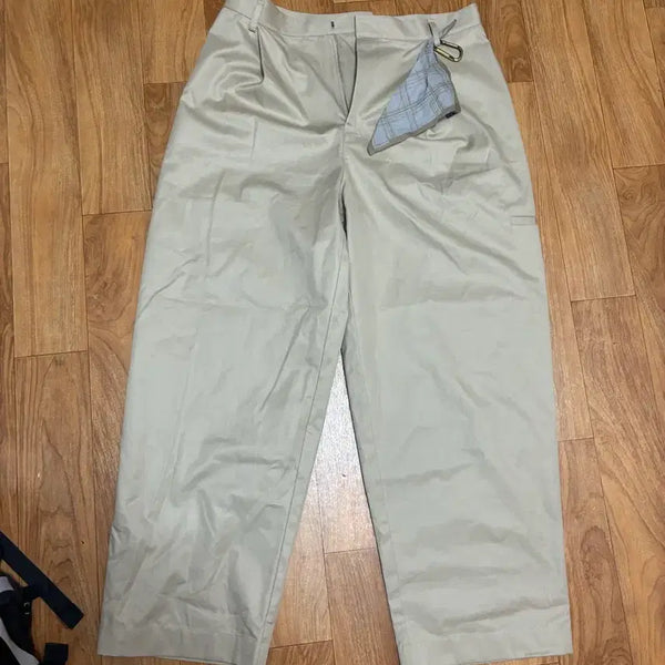 [BUNJANG] Darkpark Davide Wide Leg Trousers Beige Cotton / [Darkpark] 다비데 와이드 레그 트라우저