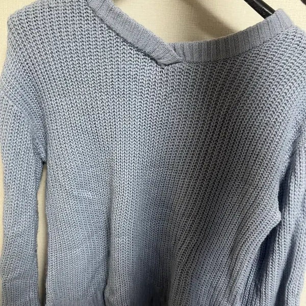 [BUNJANG] Light Sky Blue Knit Sweater / 연한 하늘색 니트 스웨터