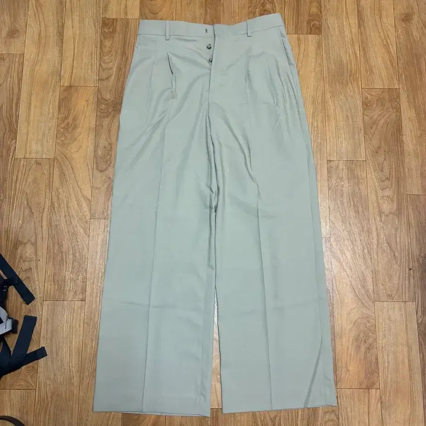 [BUNJANG] AMI Paris Low Waist Wide Trousers Beige Wool Blend Size 42 / [AMI Paris] 로우 웨이스트 와이드 트라우저