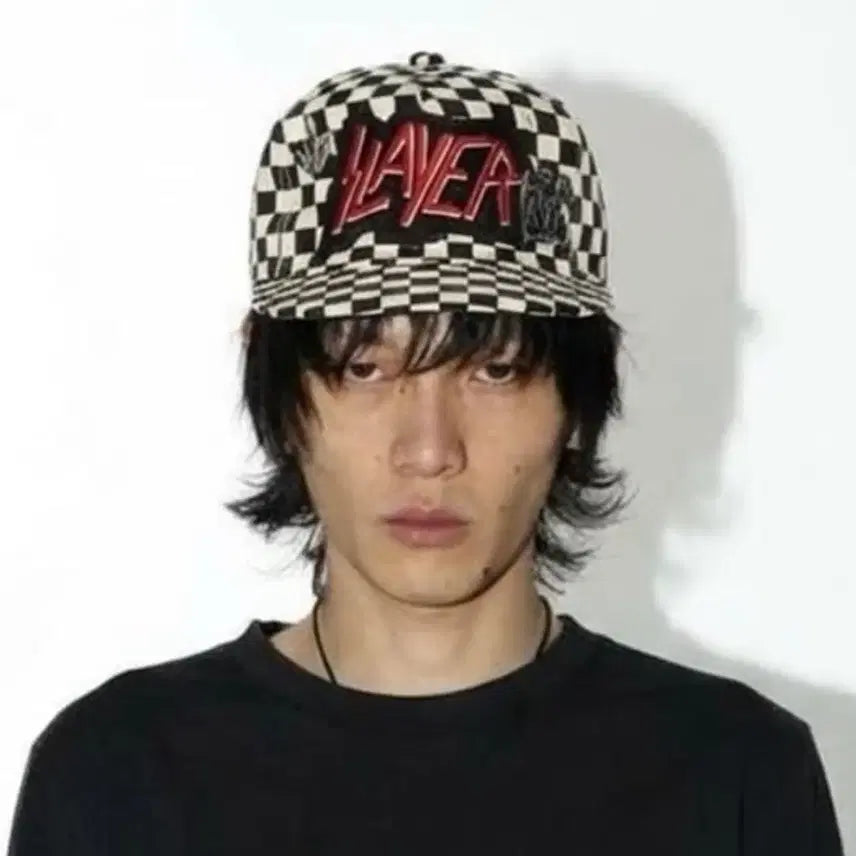 [BUNJANG] MadeWorn Checkerboard Metal Badge Painted Ball Cap / MadeWorn 체커보드 메탈뱃지 페인팅 볼캡