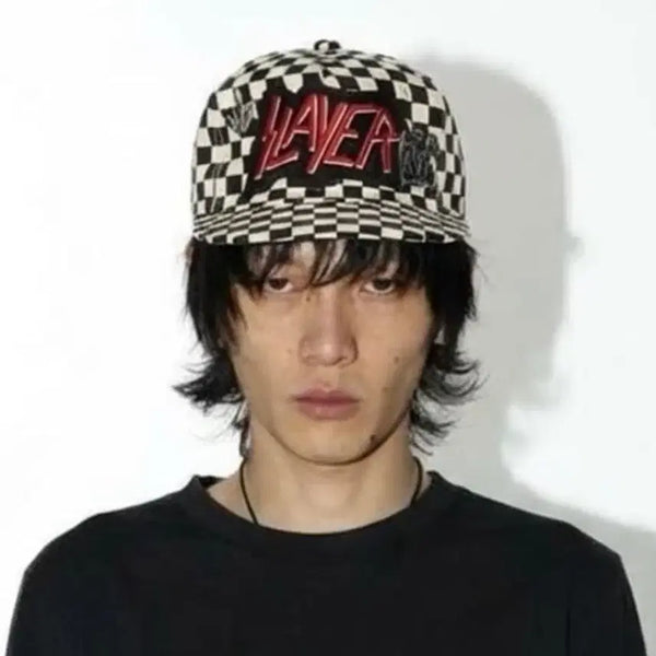 [BUNJANG] MadeWorn Checkerboard Metal Badge Painted Ball Cap / MadeWorn 체커보드 메탈뱃지 페인팅 볼캡