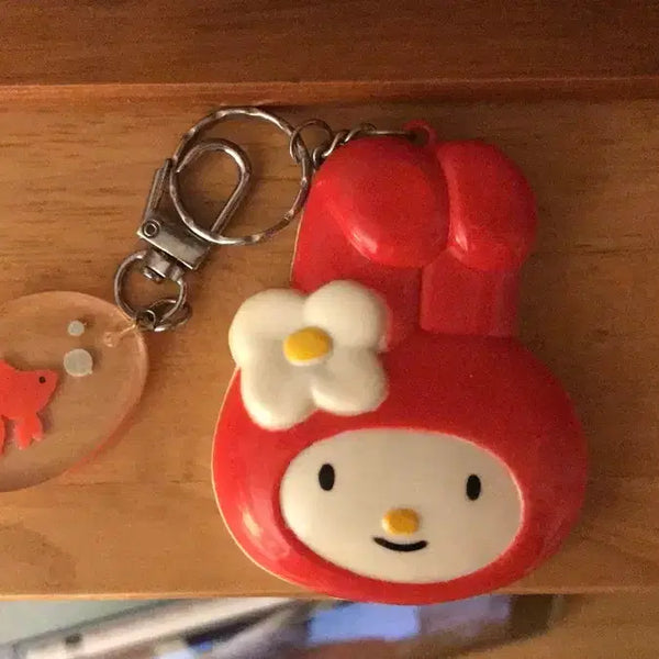 [BUNJANG] Rare Japanese Vintage My Melody Goldfish Mirror Comb Keychain Set Figure / 레어! 일본 고전 빨간 마이멜로디 금붕어 거울 빗 키링 세트 피규어