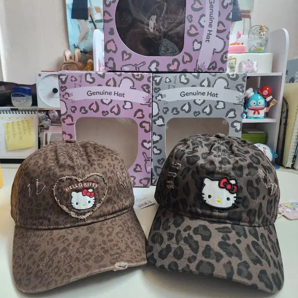 [BUNJANG] Hello Kitty Leopard Cap Hat / 헬로키티 레오파드 캡모자 (새상품 정품)