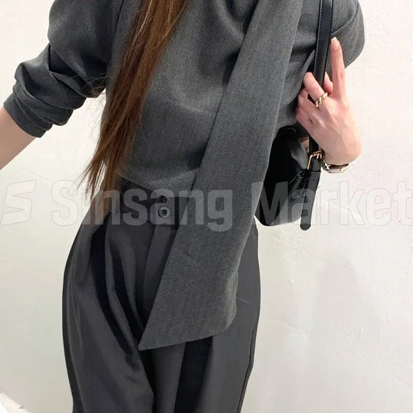[BUNJANG] JENNIE MUTED Herningbone Reversible Blouse / [빠른발송] 제니 뮤트 블라우스 앞뒤착용 헤링본