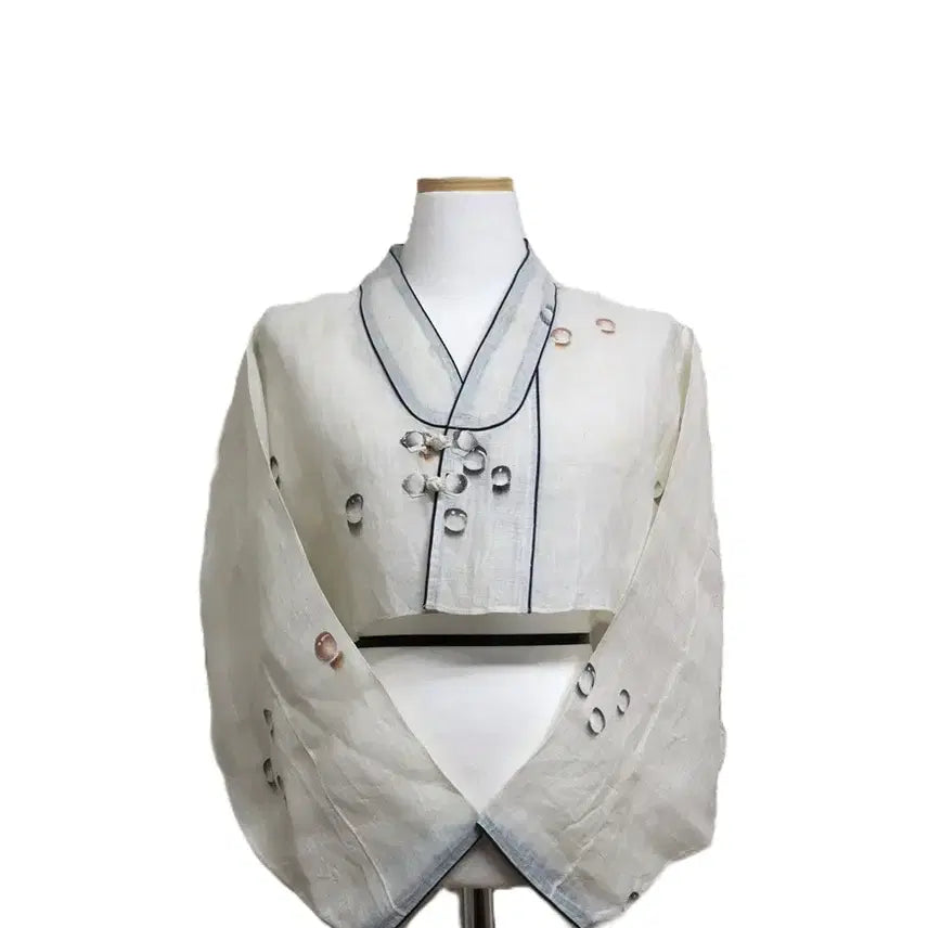 [BUNJANG] Ramie Droplet Pattern Modified Hanbok Jacket / w678 모시 물방울그림 개량저고리 /여55-날씬66/사놀까