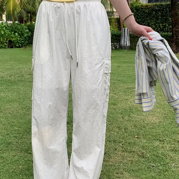 [BUNJANG] Summer Nylon Cargo Pants (Basic) / 썸머 나일론 카고 밴딩 팬츠 (기본)