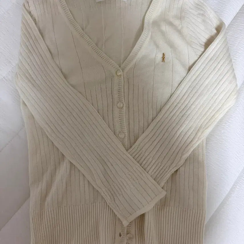 [BUNJANG] SOUP Ivory Ribbed Cardigan Size 90 / 숲 soup 가디건 90