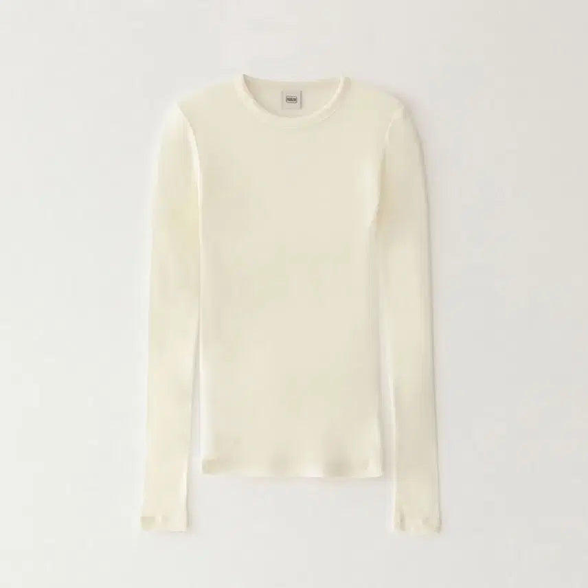 [BUNJANG] PEBBLE.M 22TH Wool Silk T-Shirt Ivory / (새상품) 페블엠 22TH 울 실크 티셔츠 아이보리