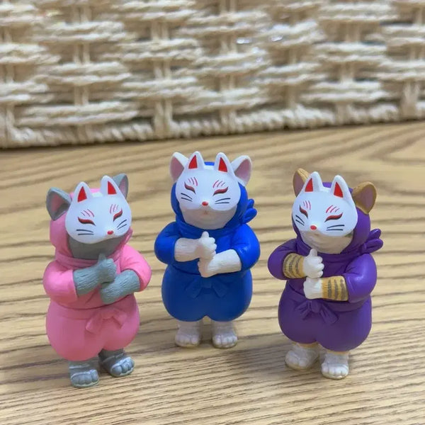[BUNJANG] Cat Ninja Figure Gacha Set (3 Types) / 고양이 닌자 피규어 가챠 3종 세트 핑크/블루/퍼플
