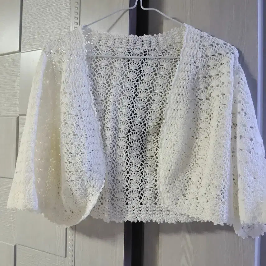 [BUNJANG] Hand-knitted White Bolero / 손뜨개 볼레로