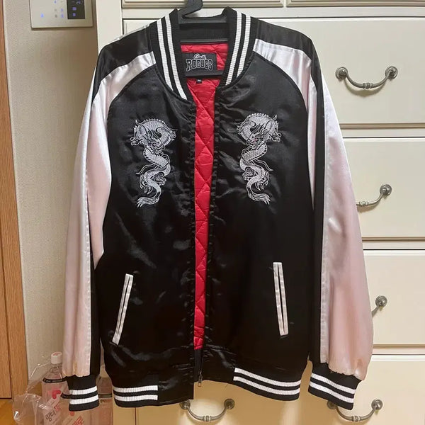[BUNJANG] Castle Log Embroidered Sukajan Jacket / [M] 캐슬 로그 용 자수 스카쟌