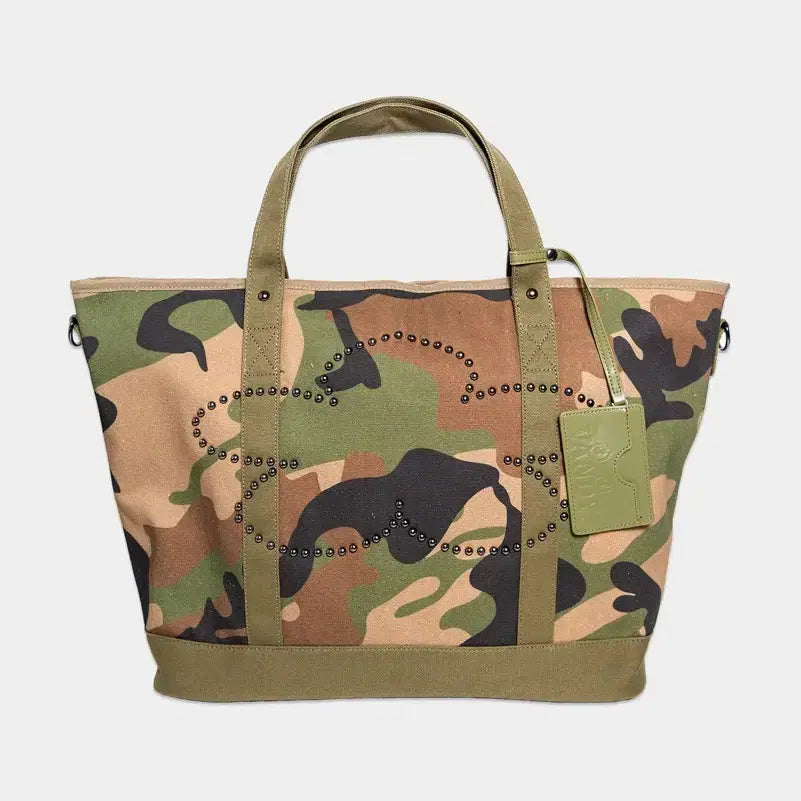 [BUNJANG] VANDY The Pink Studded Flower Tote Camo Bag / 반디 더 핑크 스터디드 플라워 토트 카모 "카모"