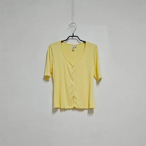 [BUNJANG] And Other Stories Yellow Viscose Blend Ribbed Knit Top / 앤아더스토리즈 니트탑