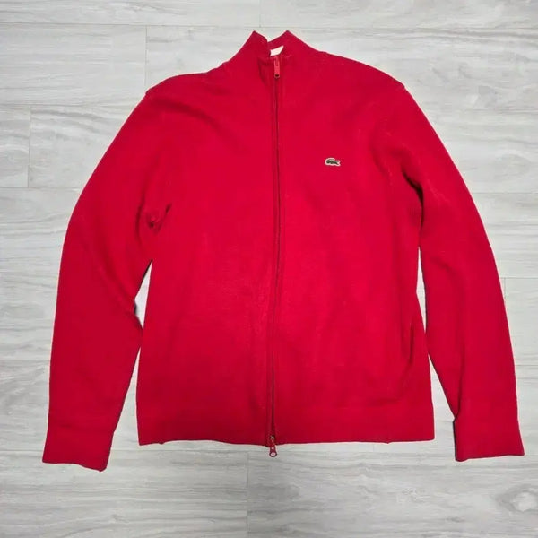 [BUNJANG] Lacoste Zip-Up Cardigan Red / 라코스테 집업 가디건 레드