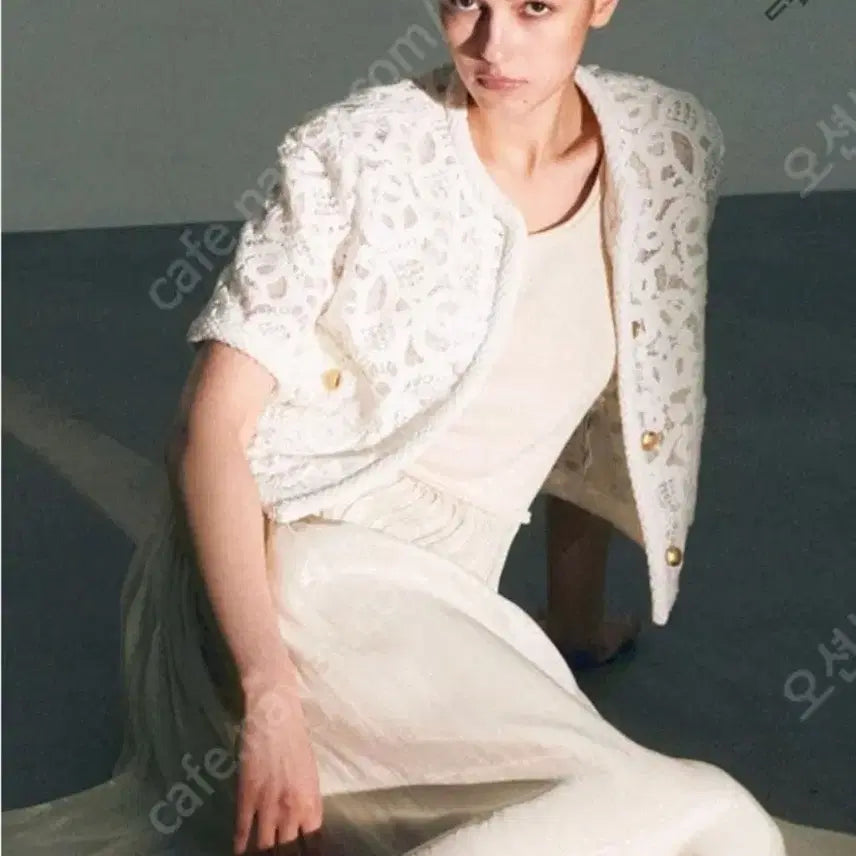 [BUNJANG] Lanvin Collection Tulle Layer Lace Jacket / 랑방 컬렉션 튤 레이어 레이스 자켓