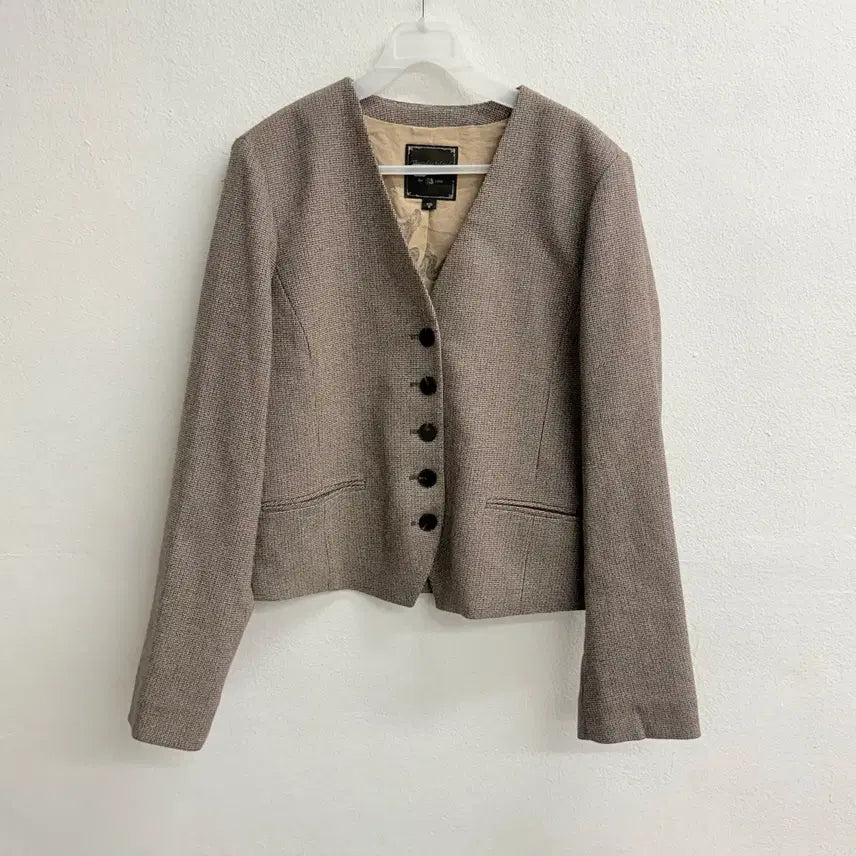 [BUNJANG] Thursday Island Collarless Slim Fit Short Jacket M / 써스데이 아일랜드 노카라 슬림핏 숏자켓 M