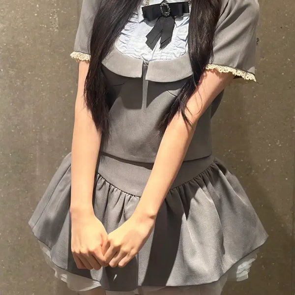 [BUNJANG] Lazy didi Chinese Version "Chamberbok" Birthday Set-up Skirt Suit / Lazy didi 중브 참전복 생일상 miu계 스나계 셋업 스커트 정장
