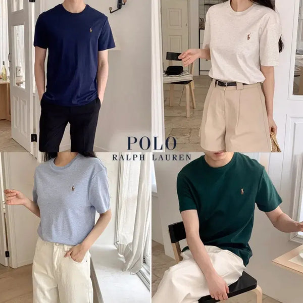 [BUNJANG] Polo Ralph Lauren Multi Pony Logo Premium Round Neck Short Sleeve T-Shirt (Unisex) / 정품/새상품) 폴로랄프로렌 멀티포니 라운드 반팔 티셔츠 남녀공용