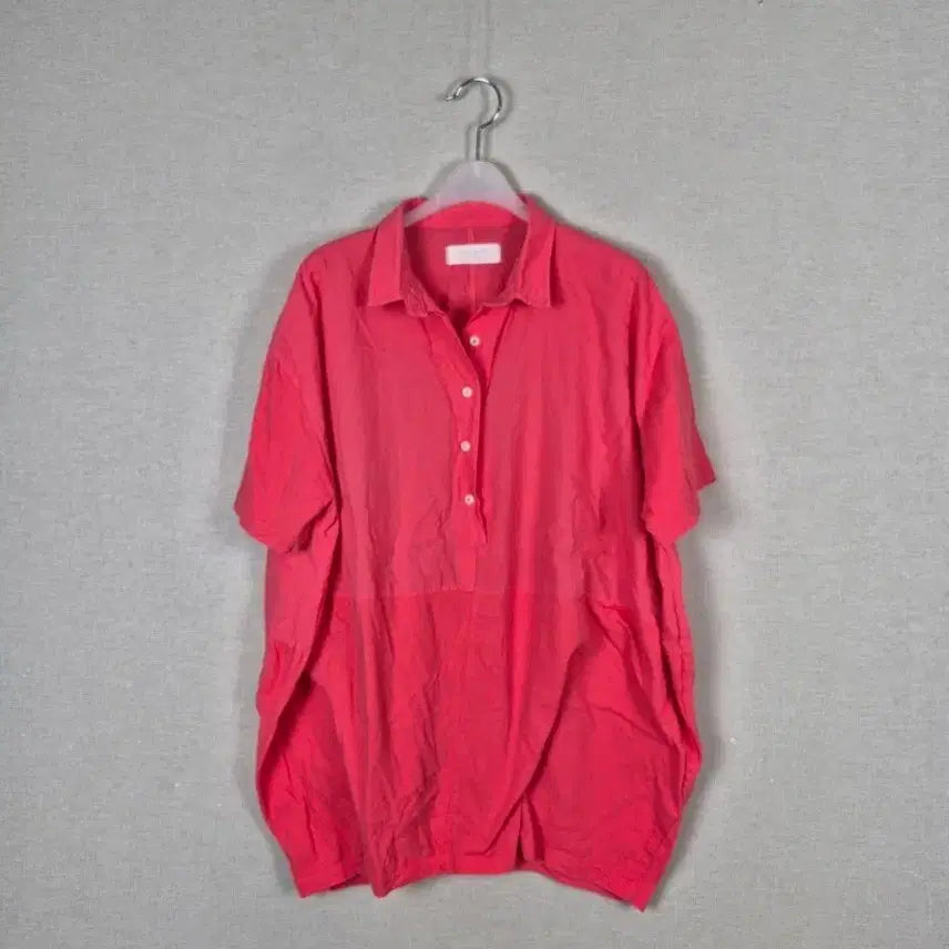 [BUNJANG] Plus Size 100% Cotton Pink Collar Blouse / (#88,99추천)빅사이즈 면100% 핑크카라 블라우스