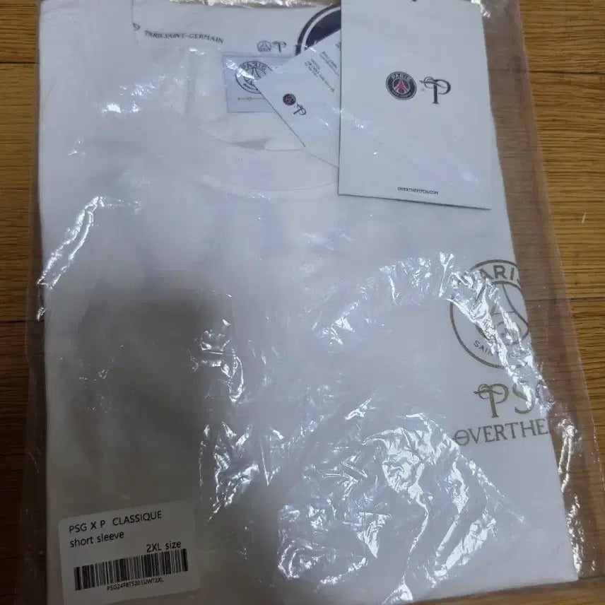 [BUNJANG] PSG x Over The Pitch Classic Short Sleeve T-Shirt White XXL / [XXL 2XL] PSG x 오버더피치 클래식 반팔 화이트 판매