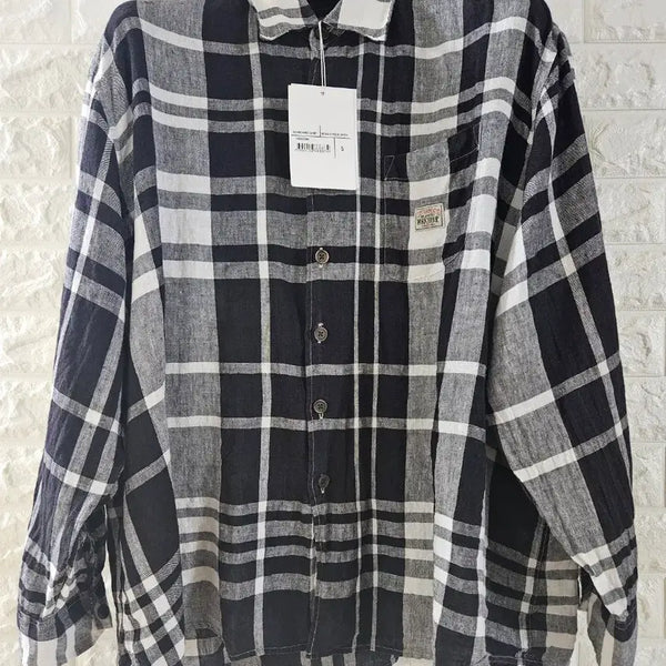 [BUNJANG] Stussy x Our Legacy Workshop Borrowed Shirt Bold Check Linen / 스투시 x 아워레가시 워크샵 보로우드 셔츠 볼드 체크 리넨