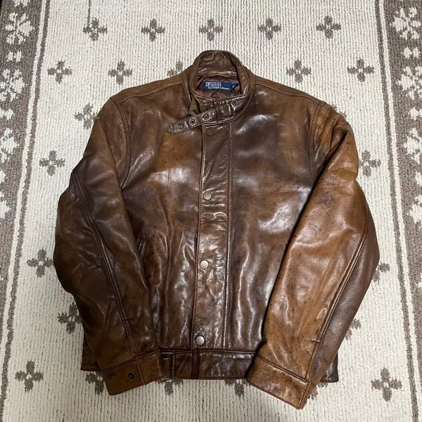 [BUNJANG] Polo Ralph Lauren Lambskin Biker Jacket / 폴로 랄프로렌 양가죽 바이커 자켓