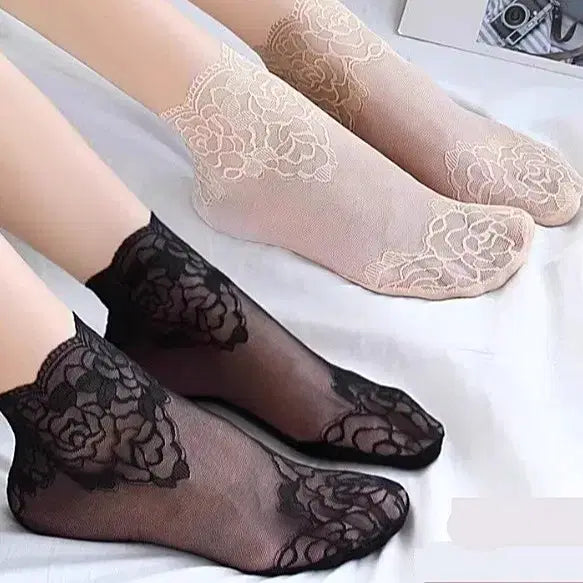 [BUNJANG] Sheer Mesh Ankle Socks 5-Pair Set / 시스루 메쉬 발목양말.5족 일괄/새거