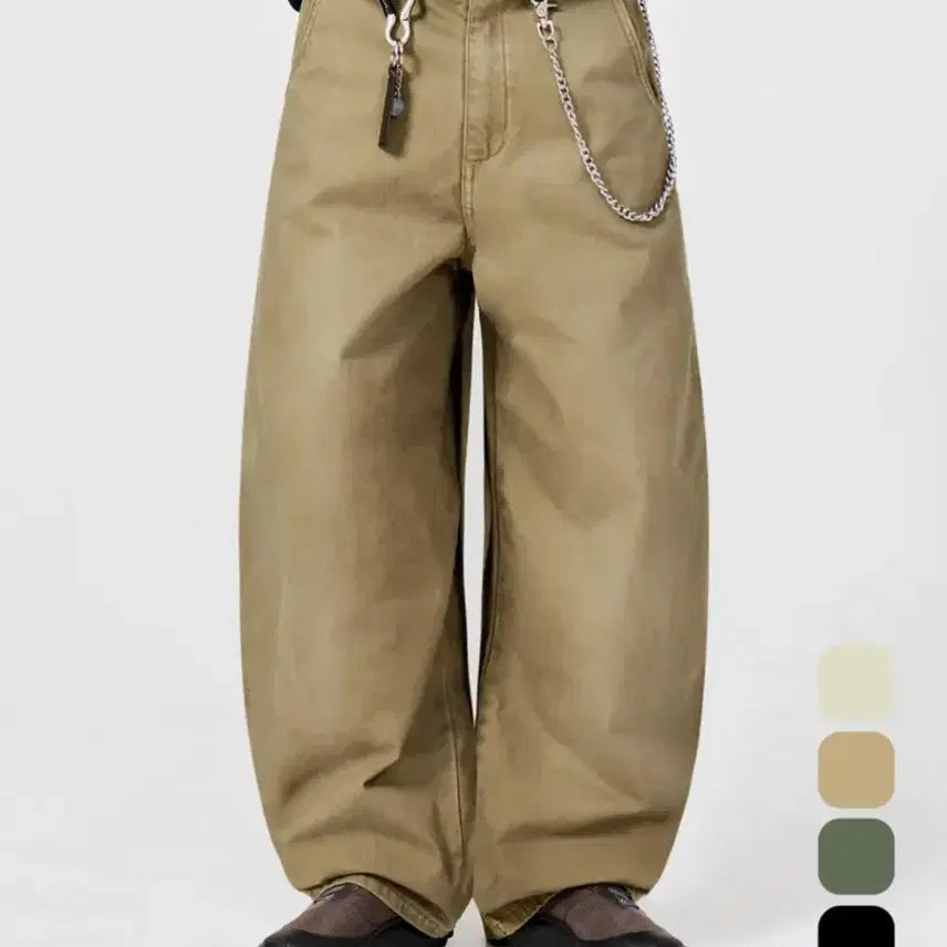 [BUNJANG] Dimitri Black Curved Chino Pants Beige / (새상품)디미트리블랙 커브드 치노 팬츠 베이지