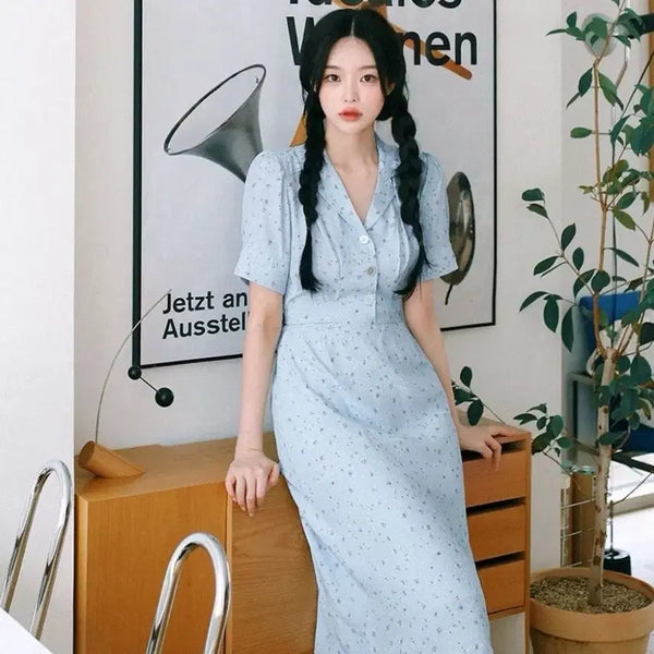 [BUNJANG] MilkCocoa Flower Ribbon Collar Dress / 밀크코코아 플라워 리본 카라 원피스
