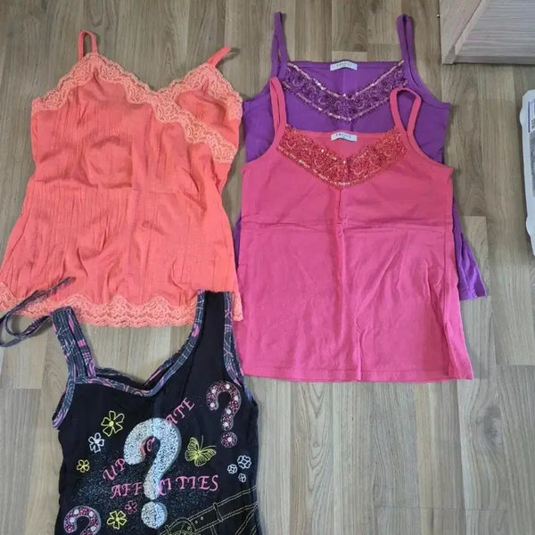 [BUNJANG] Women's Tank Top Set (4 pcs) / 나시티  세트 4개