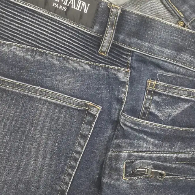 [BUNJANG] Balmain Biker Jeans (Stretch) Size 36 / BALMAIN 발망(사방스판) 바이커진 36인치(No.402)S급!