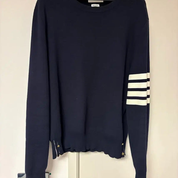 [BUNJANG] Thom Browne Milano Gold Button Knit Navy Size 4 / [4] 톰브라운 밀라노 금장 니트