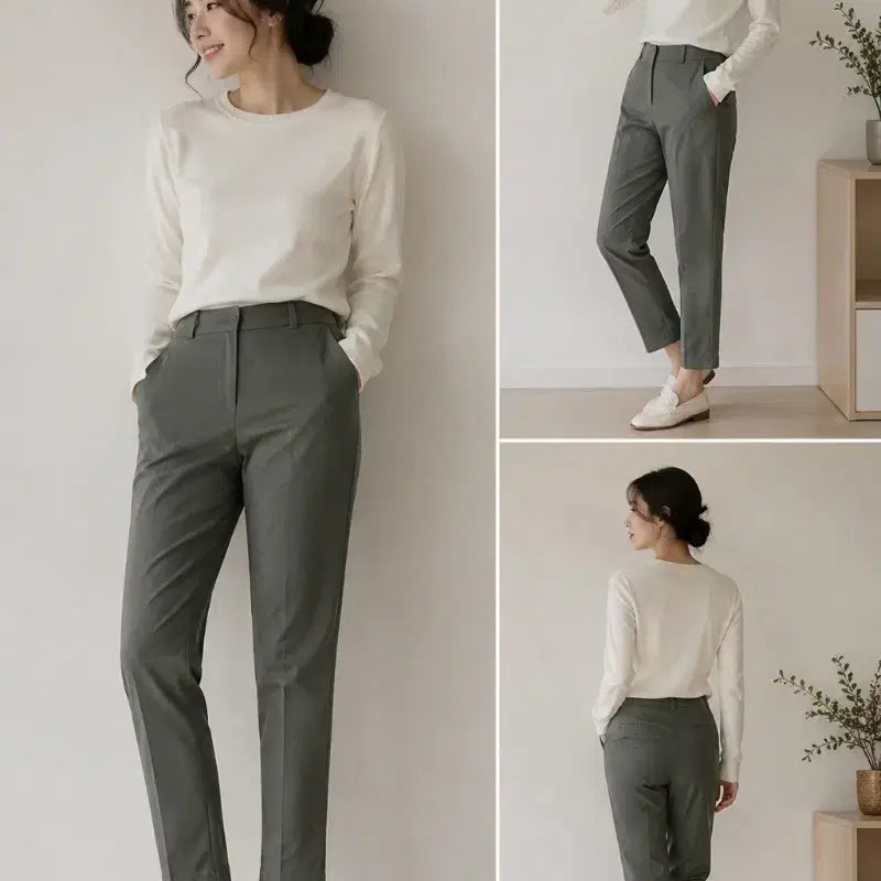 [BUNJANG] JENNU So Yi-hyun Khaki Slacks - Size 66 / (새상품)청담동 JENNU 소이현바지 새미정장 카키슬랙스 66