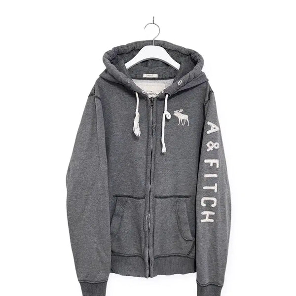[BUNJANG] Abercrombie & Fitch Y2K Grey Zip-Up Hoodie / 아베크롬비 y2k 후드집업 그레이