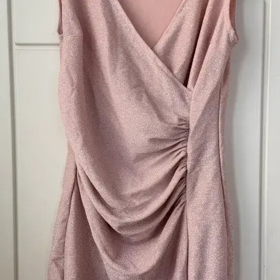 [BUNJANG] Pink Glitter Wrap Dress / 핑크 글리터 랩 원피스