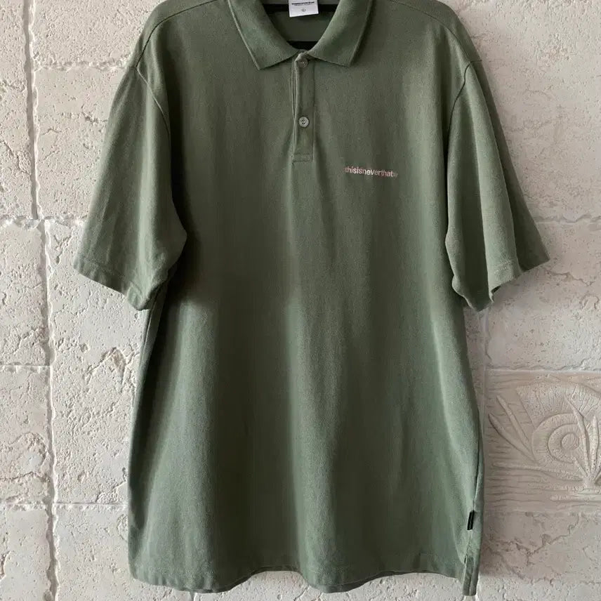 [BUNJANG] thisisneverthat Khaki Short-Sleeve Polo T-Shirt / 디스이즈네버댓 카키 반팔 카라티