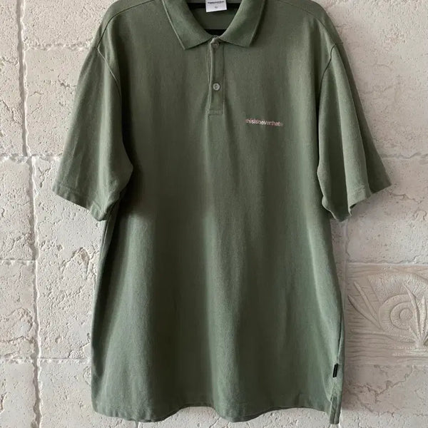 [BUNJANG] thisisneverthat Khaki Short-Sleeve Polo T-Shirt / 디스이즈네버댓 카키 반팔 카라티