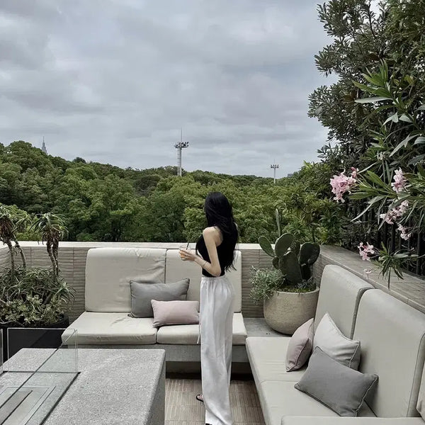 [BUNJANG] Gooze Wrinkle Glossy Pants White / 구즈 링클 글로시 팬츠 화이트
