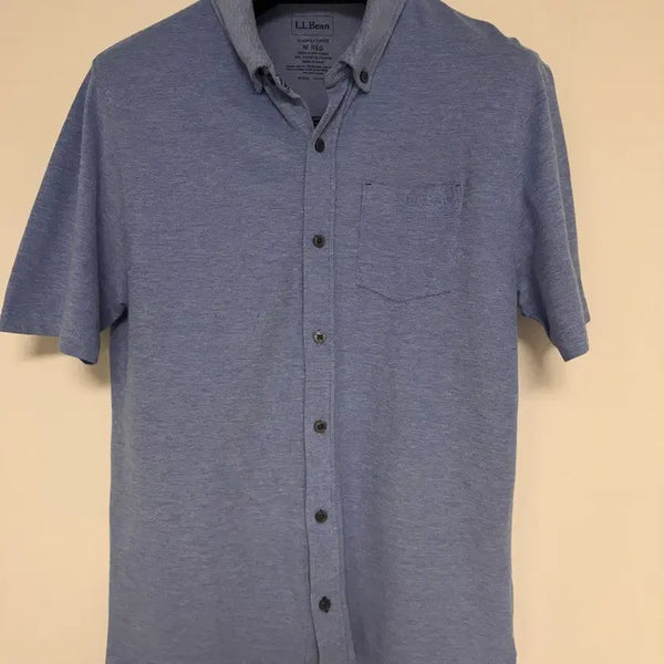 [BUNJANG] LLBean Men's Blue Short Sleeve Shirt, M Regular Fit / LLBean 남성 M 레귤러핏 블루 반팔 셔츠