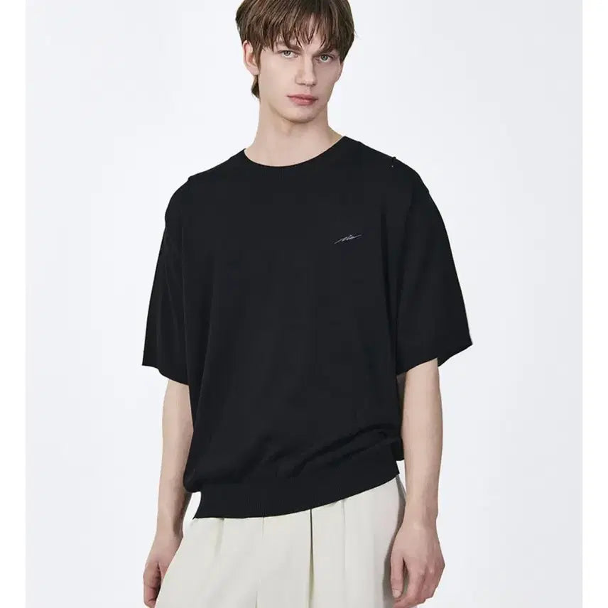 [BUNJANG] Ziozia Embroidered Knit T-shirt / [새제품] 지오송지오 자수 엠브로이드 니트