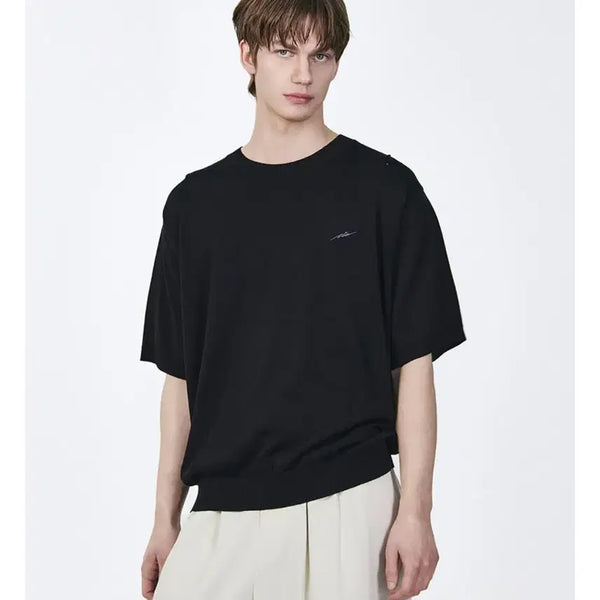 [BUNJANG] Ziozia Embroidered Knit T-shirt / [새제품] 지오송지오 자수 엠브로이드 니트