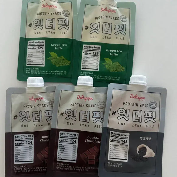[BUNJANG] Deli Spoon Eat The Fit Protein Shake (Green Tea Latte, Double Choco, Black Sesame) / 델리스푼 잇더핏 프로틴 쉐이크 그린티라떼/더블초코/ 흑임자