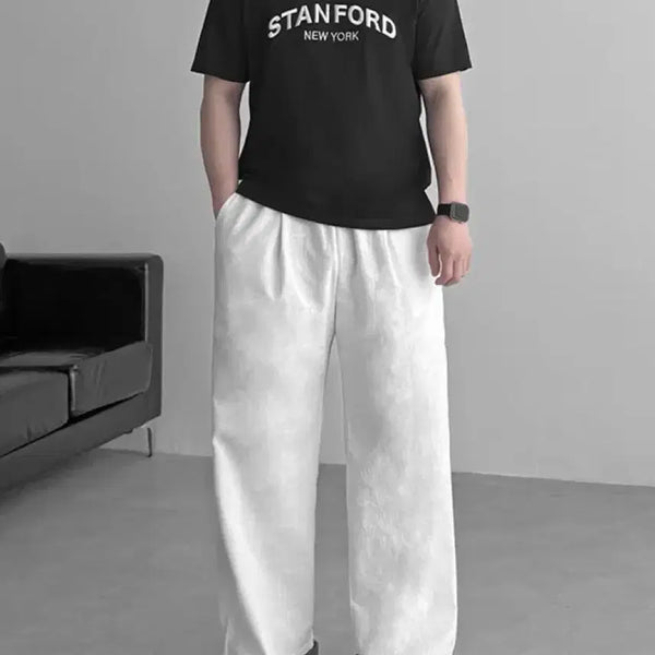 [BUNJANG] Linen Wide Pants (White/Beige) 2XL - Set of 2 / 린넨 와이드 팬츠 화이트/베이지 2XL(34-36)사이즈 두개 일괄 판매
