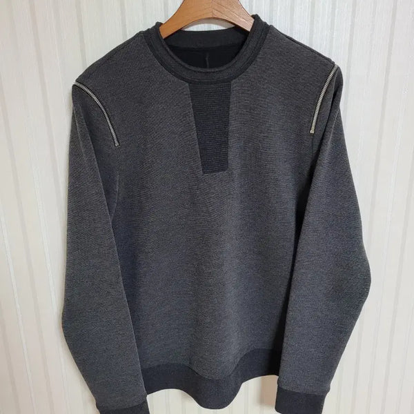 [BUNJANG] System Homme Charcoal Side Zip Sweatshirt / [95] 시스템옴므 차콜 사이드지퍼 맨투맨