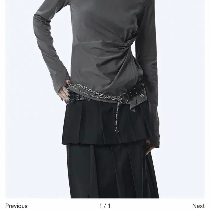 [BUNJANG] Trimingbird Twist Detail Long Sleeve Charcoal / (새상품)트리밍버드 Twist 롱 슬리브,차콜