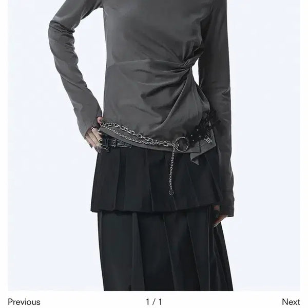 [BUNJANG] Trimingbird Twist Detail Long Sleeve Charcoal / (새상품)트리밍버드 Twist 롱 슬리브,차콜