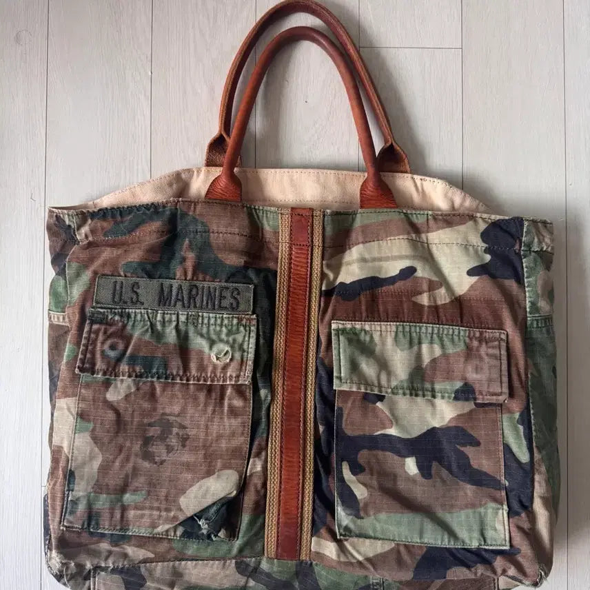 [BUNJANG] MAPHIA DESIGN for UNITED ARROWS Camouflage Recycled Military BDU Tote Bag / 카모플라쥬 토트백